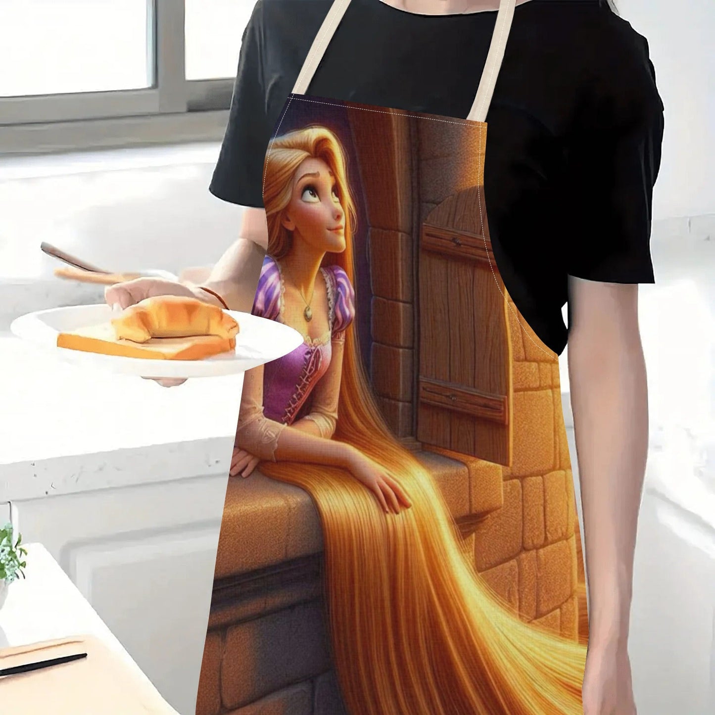 Waterproof Disney Cinderella Apron Made from Durable Polyester - Easy to Care for, No-Lining Design, Perfect for Hotels, Supermarkets, Restaurants, Fruit Shops, Milk Tea Stands, and Home