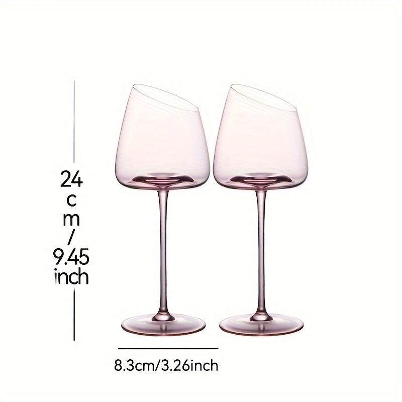 2 Pink Flamingo Crystal Wine Glasses - Romantic and Elegant, Ideal for Valentine's Day Gifts