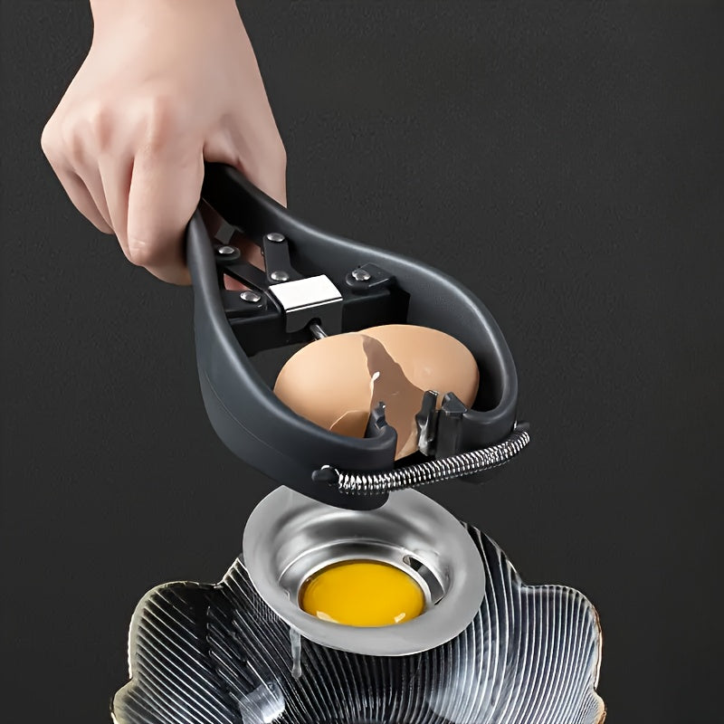 One piece of a versatile kitchen tool - the 2-in-1 Stainless Steel Egg Opener & Separator, perfect for convenient baking and cooking.