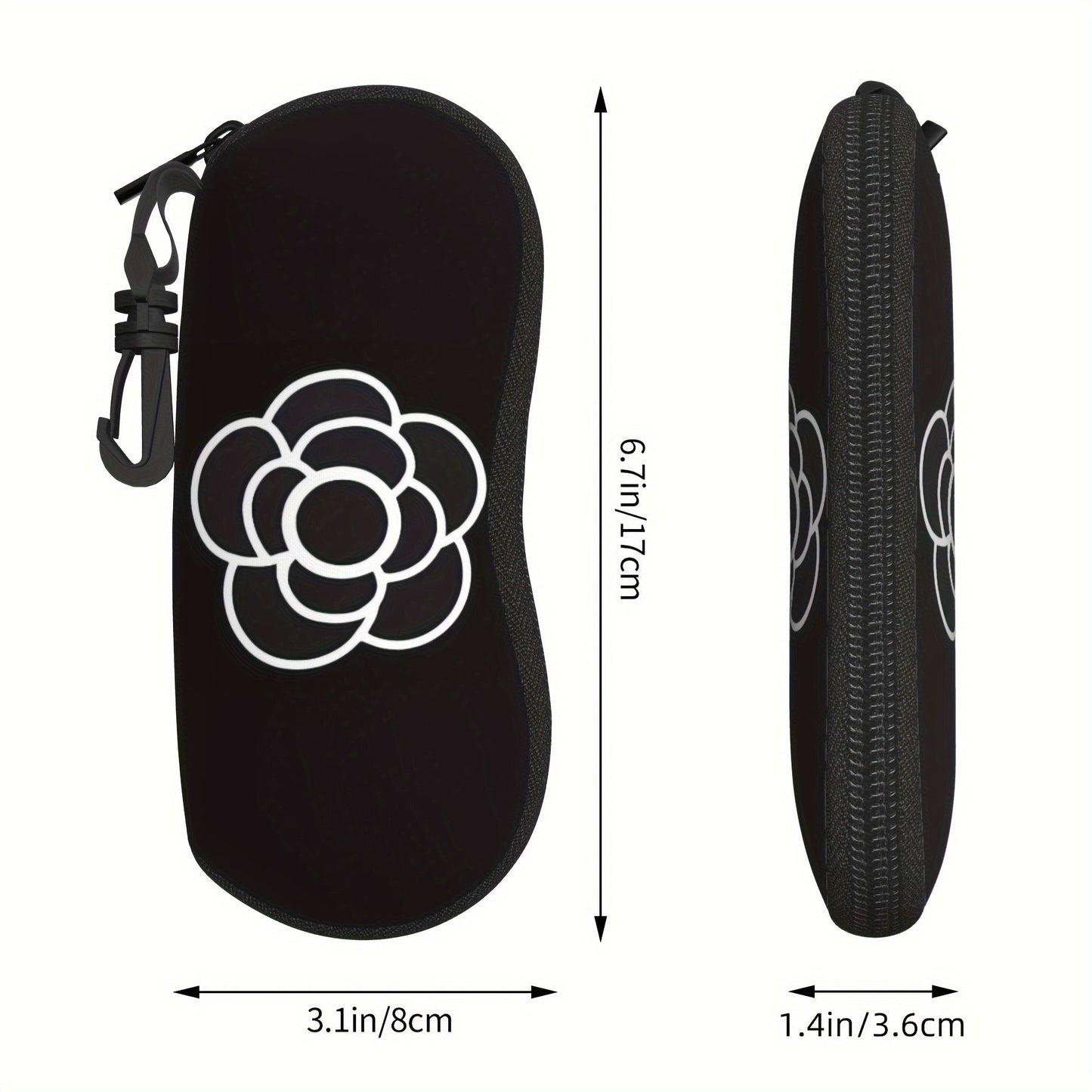 Travel in Style with Our Portable Soft Shell Chloroprene Zipper Glasses Case Featuring a Floral Design - Ideal for Everyday Use