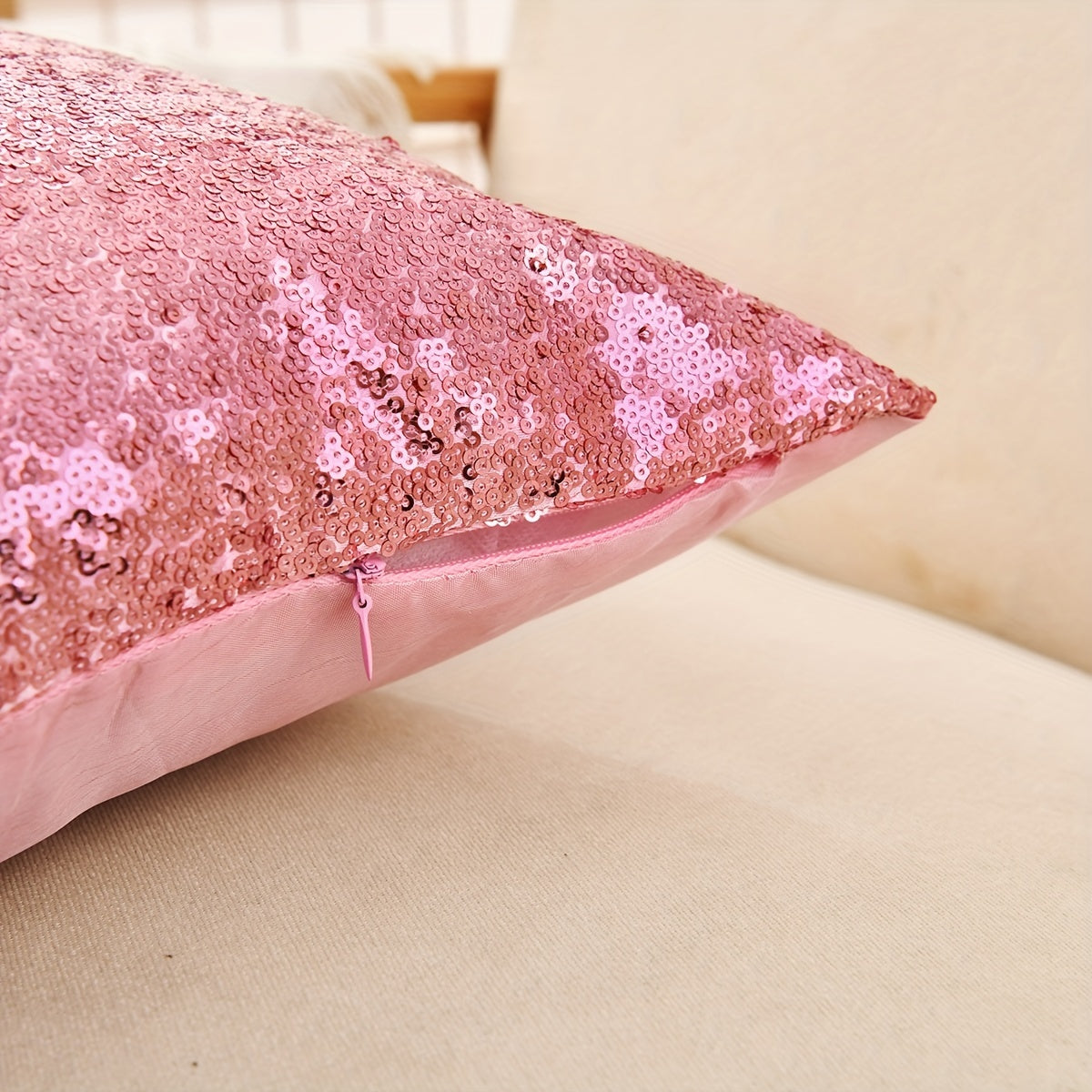 1 sequin throw pillow cover for living room or bedroom, pillow insert not included