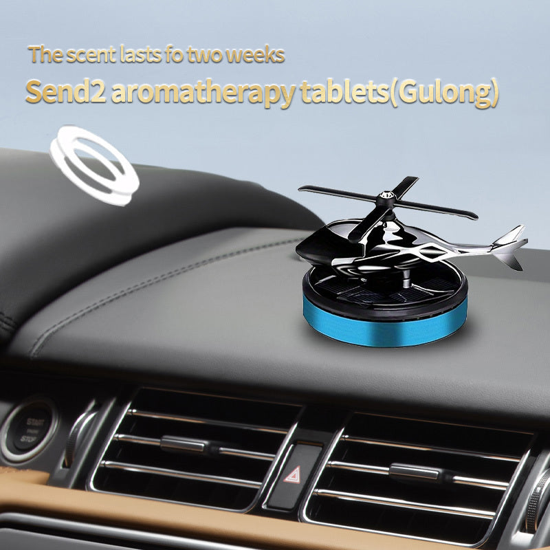 AAZRZRZ Solar-Powered Helicopter Car Air Freshener: Rotating, Subtle Scent, Compatible with Multiple Models