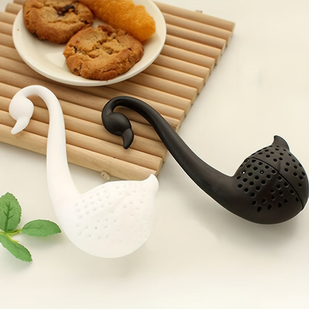 Creative Plastic Swan-Shaped Mini Tea Infuser - Stylish Tea Strainer for Loose Leaf & Blooming Teas, Essential Kitchen & Dining Accessory, Tea Lover's Must-Have