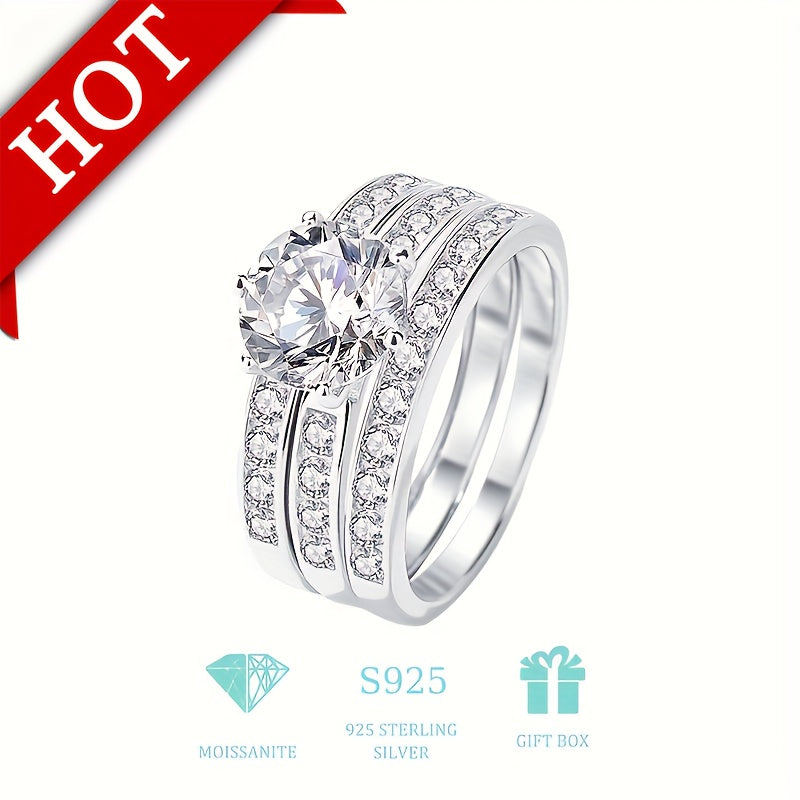 2 carat Moissanite Eternity Ring in 925 Sterling Silver - Perfect for Wedding, Engagement, Anniversary, or Holiday Gift