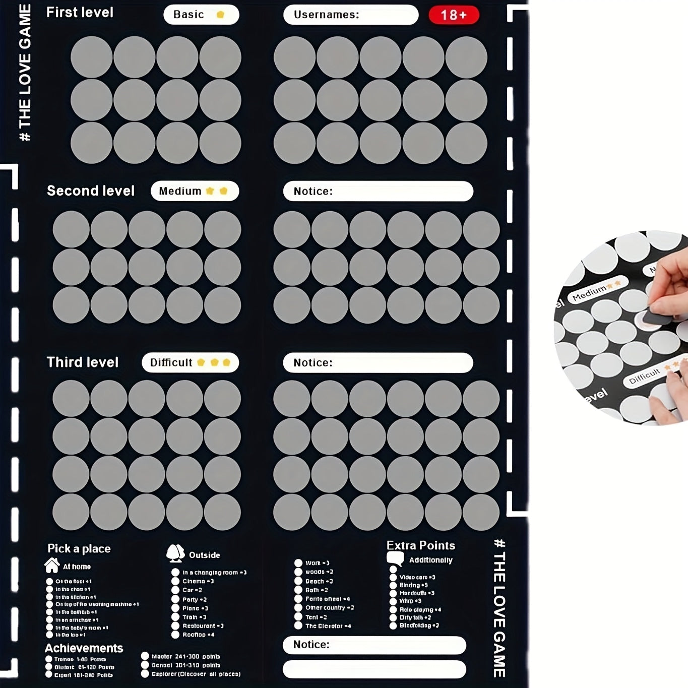 100 Scratch-Off Poses Poster & Lace Eye Mask Set: Perfect Valentine's Day Gift for Couples.