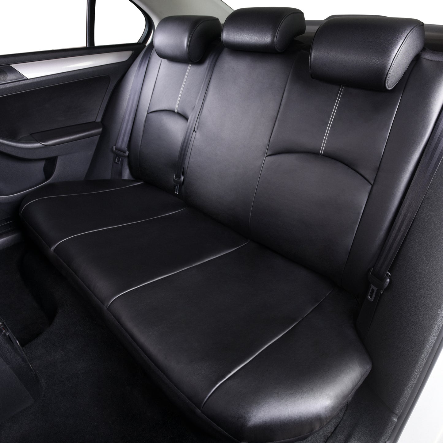 9-piece PU leather car seat cover set fits most vehicles and is airbag compatible.