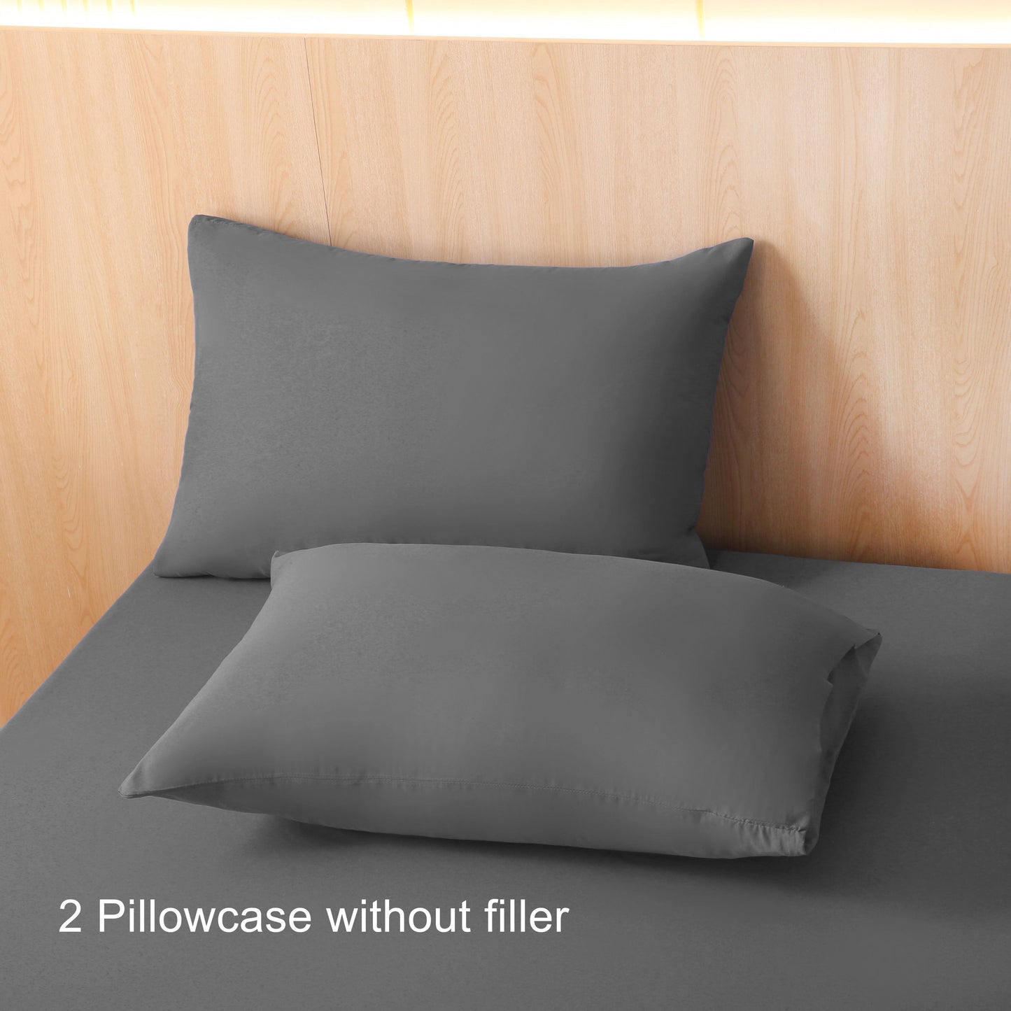 Two pieces of solid color pillowcases made of 90GSM polyester, a must-have for home use. These pillowcases are skin-friendly, comfortable, and have a moderate thickness. They are machine washable and feature a new 2024 style, perfect for all seasons.