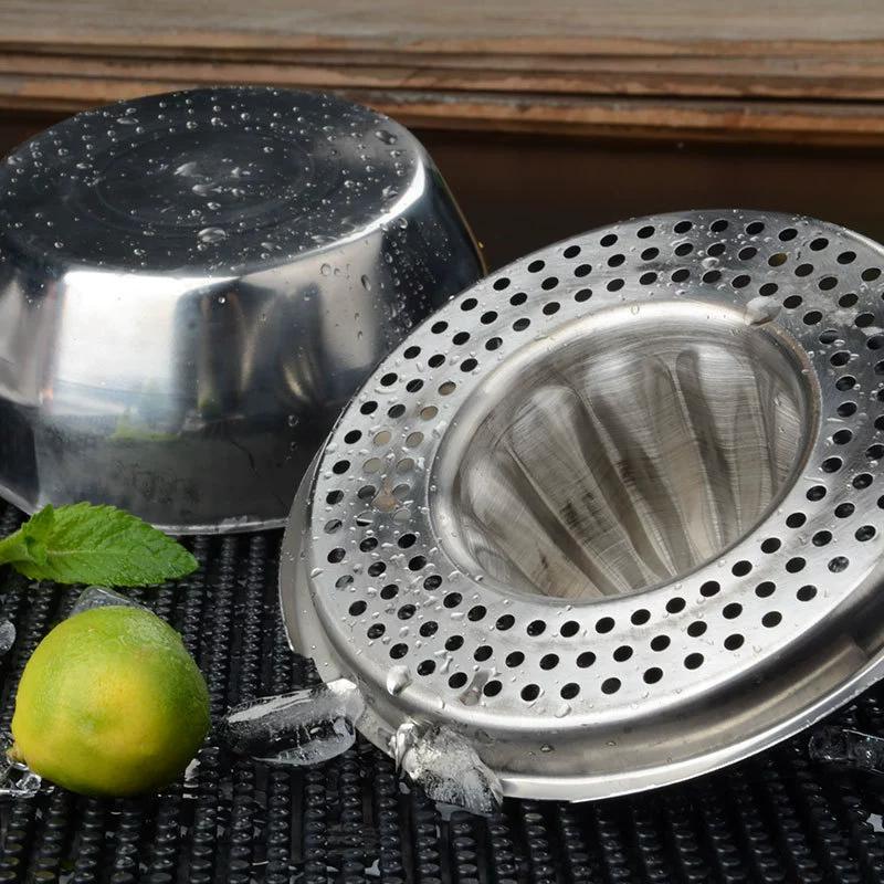 Durable Stainless Steel Manual Citrus Juicer with Fine Mesh Strainer - Portable & Multifunctional Tool for Fresh Orange, Lemon & Fruit Juice - No Electricity Needed, Easy to Clean, Sleek Kitchenware for Making Fresh Juice