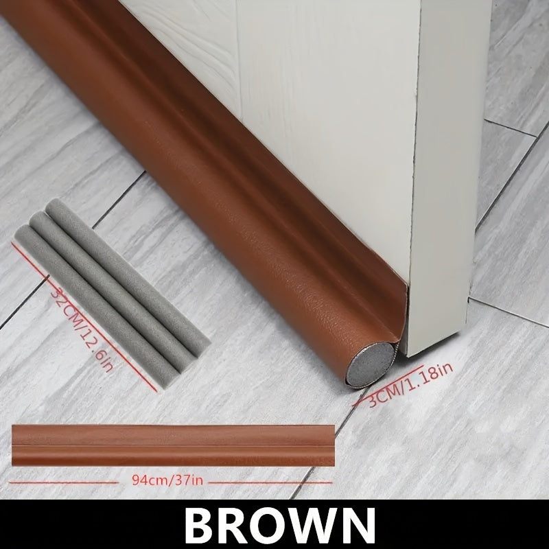 Self-Adhesive Draft Stopper: Faux Leather Strip for Soundproofing, Wind Block, Water Resistance - Home Decor Must-Have.