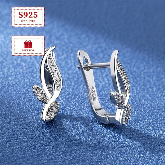 Elegant 925 Sterling Silver Earrings featuring Small Zirconia Grass design, perfect for both daily wear and special occasions. Weighs approximately 3.1 grams.