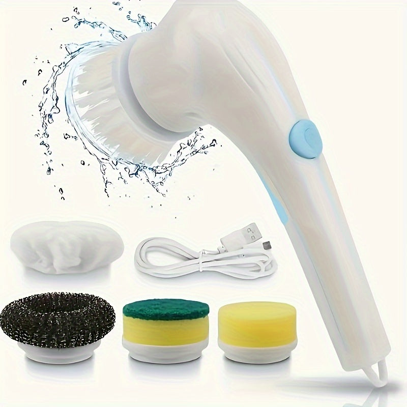 Get your hands on the 1 set of the Multi-Functional Electric Cleaning Brush that comes with 5 brush heads. This magic brush is designed for use in the kitchen, bathroom, living room, and bedroom. Made with durable plastic and an ergonomic handle, this