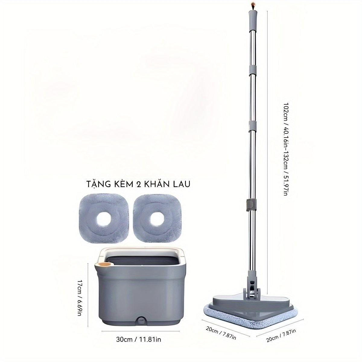 Effortlessly clean your floors with the Easy-Clean Spin Mop Set featuring dirt separation technology. Enjoy streak-free results in the kitchen, bathroom, and living room with its rotating design. No power necessary, making it perfect for those lazy days.