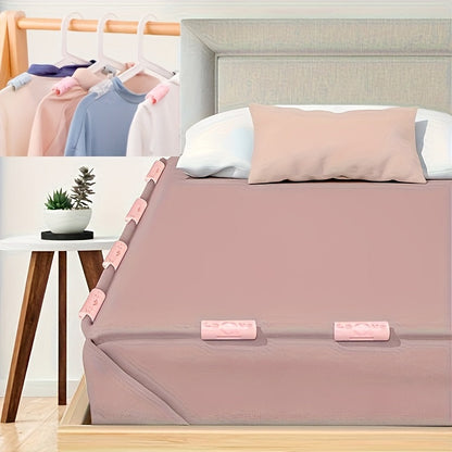 Set of 10/30 pieces Bed Sheet Holders, featuring Non-Slip Invisible Clips to keep your sheets secure. Perfect for dorm bedding, these Grippers are Multi-Functional and can be used on both mattresses and fitted sheets. Made from hand washable, Non-Textile