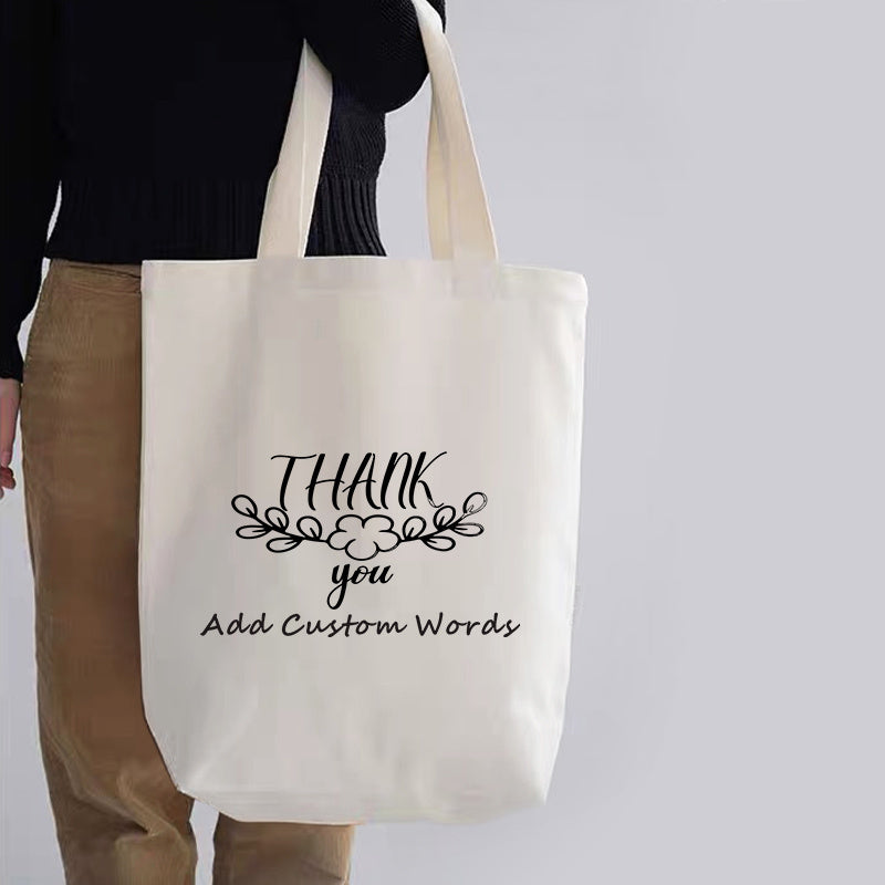 Custom Canvas Tote Bag featuring the 'Thank You So Much Honey' Design, Ideal for Weddings, Birthdays, Beach Trips, and Corporate Gifts, Durable and Versatile for Grocery Shopping and Travel.