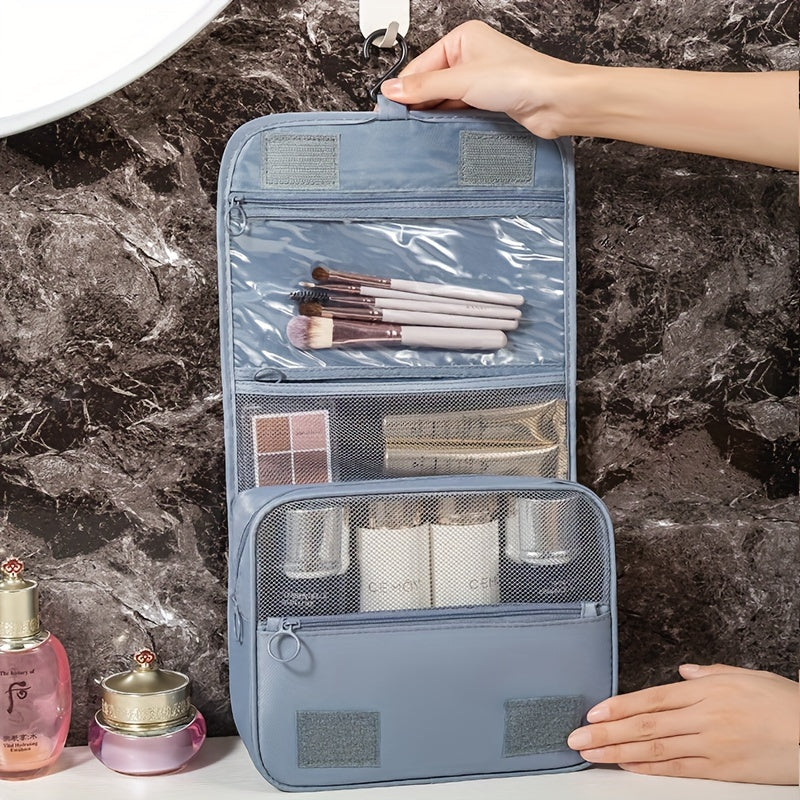 The Travel Organizer Bag is well-equipped for all your needs, with multiple layers for dry/wet separation. Ideal for moms and makeup storage, this bag is made of durable polyester and comes in stylish striped, green, and blue options.