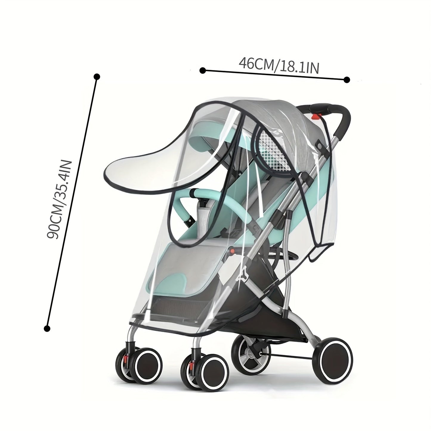 All-Weather Baby Stroller Shield, Protects from Rain, Wind, Dust and Insects, Waterproof and Breathable with Durable Plastic Material, Ideal for Baby Strollers.