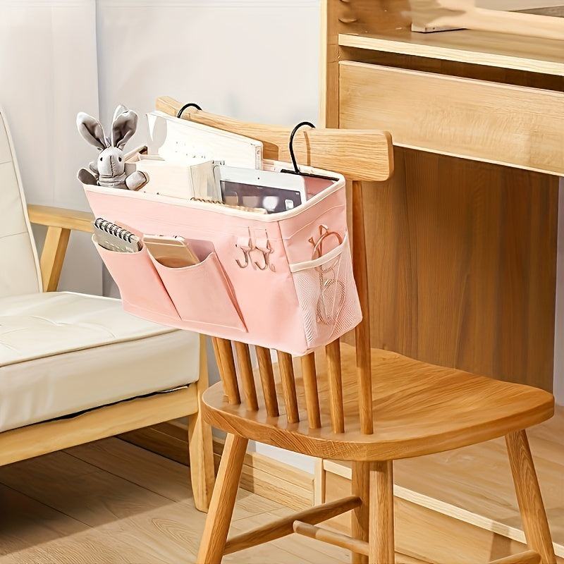 Essential bedside storage items including racks, bags, and hanging organizers for double beds and hospital beds. Ideal for dormitories and universities to hold glasses, books, phones, and keys.