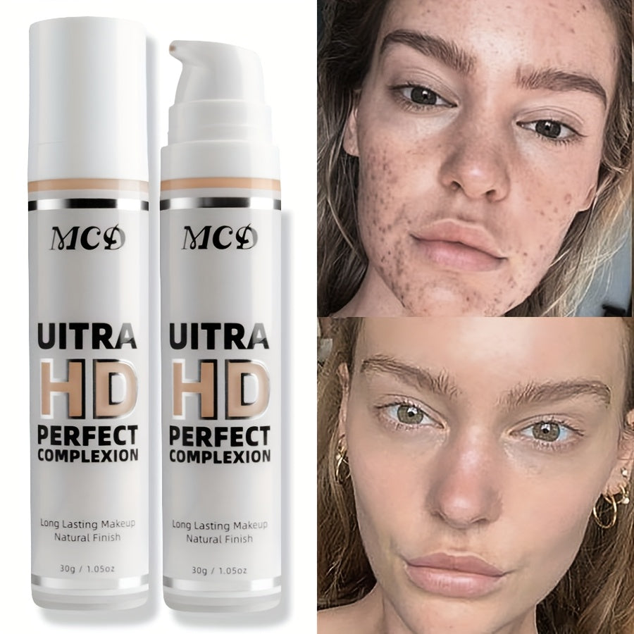 MC Ultra HD Perfect Complexion Liquid Foundation - Matte, Waterproof, Invisible Pores, Natural Shine, Long-Lasting, All Skin Types