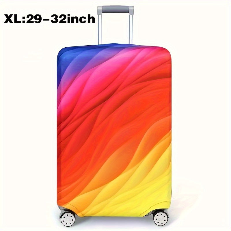 Cartoon patterned elastic luggage cover for travel suitcase or trolley duffle case.