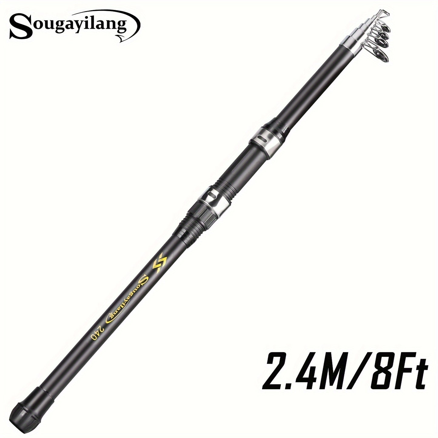 Sougayilang Telescopic Fiberglass Fishing Rod: Durable and Portable.