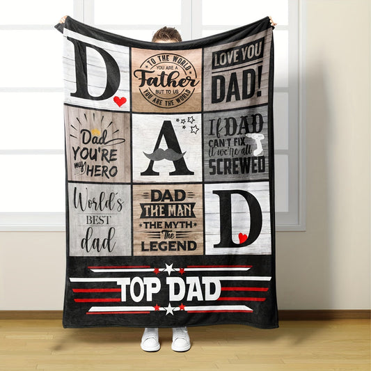 The Ultimate Father's Day and Birthday Gift for Dad - Luxurious Flannel Blanket with Unique Print Design, Ideal for All Seasons