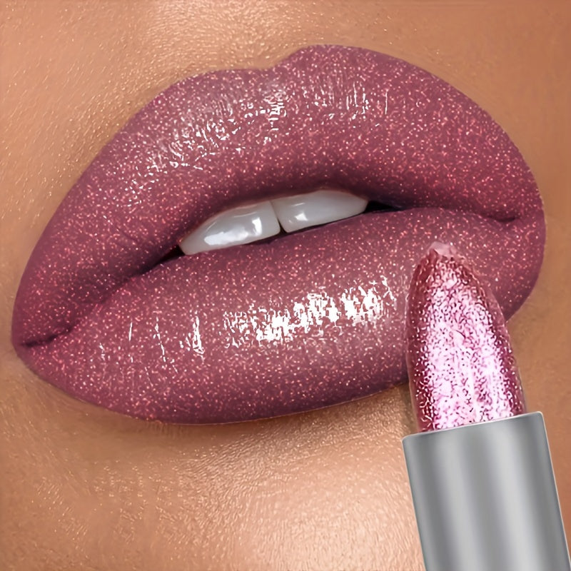 Sparkling purple tone, long-lasting glitter lipstick for combination skin adults in ≤100ml moisturizing jelly formula.