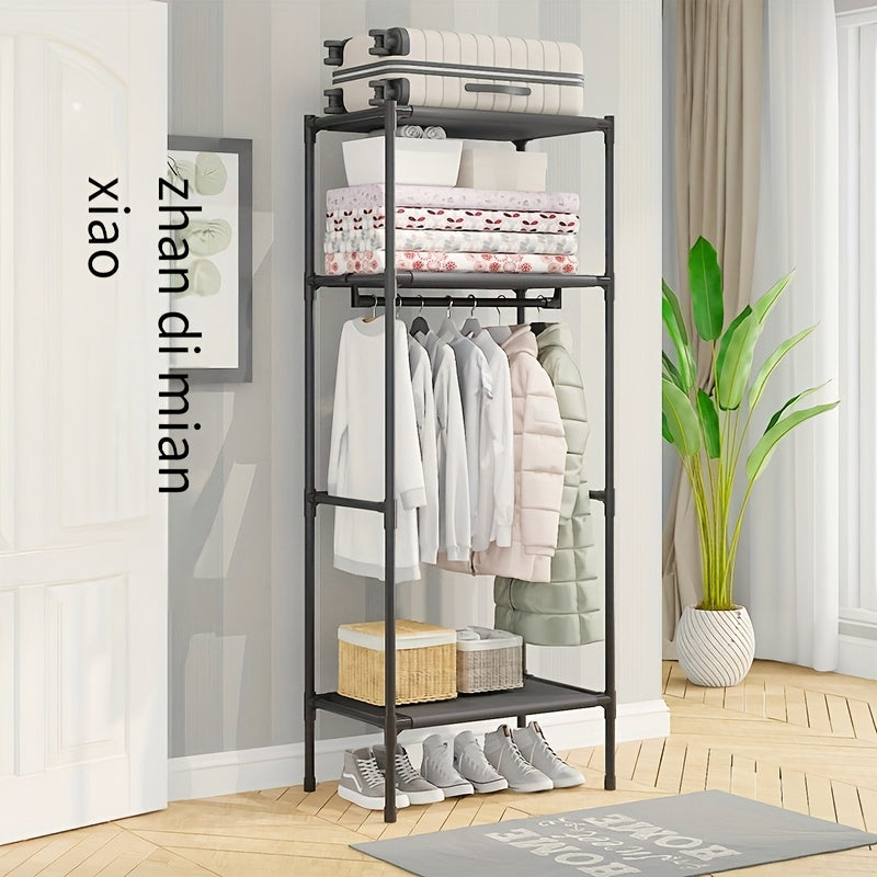 Modern Metal Clothes Rack for Bedrooms with Polished Finish - Multi-Functional Freestanding Garment Hanger and Apparel Storage Organizer