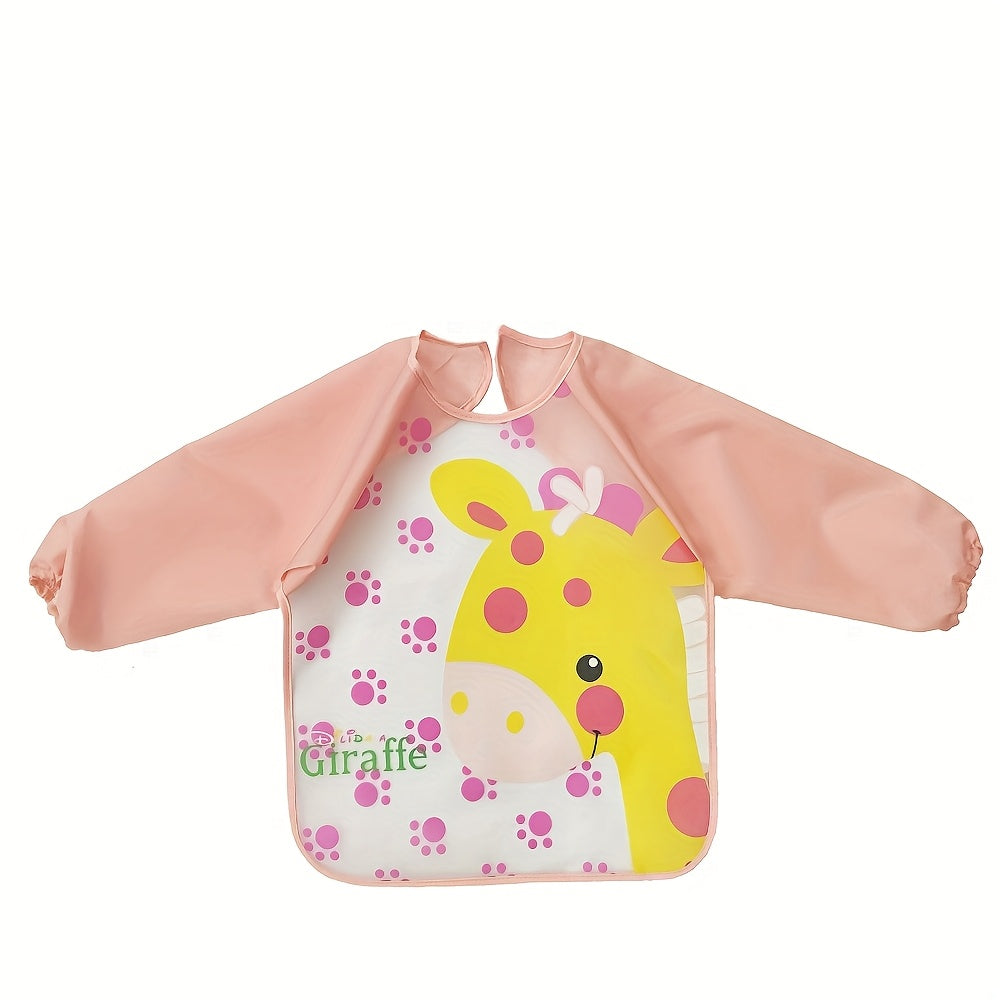 Waterproof and dirt-resistant bib made of EVA for babies aged 6-72 months. No washing required. Protects clothes.