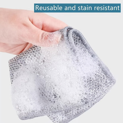 Set of 20 Microfiber Steel Fleece Scrub Pads - Ideal for both Wet and Dry Cleaning, Gentle on Surfaces and Tough on Grime, Great for Various Home Areas such as Kitchens, Bathrooms, Countertops, Stoves, and Sinks - Convenient and Long-lasting Cleaning