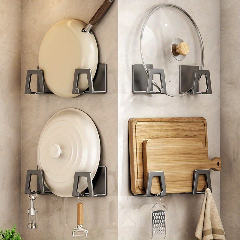 Double up on your kitchen sink organization with this space-saving organizer. No need for drilling - simply stick it on with the self-adhesive backing. Made of stainless steel, this rack holds sponges and soap with drainage holes for easy drying. Perfect