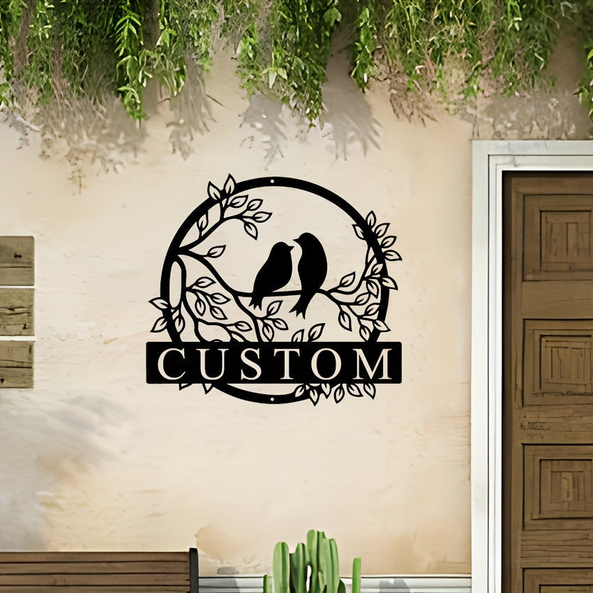 Personalize Your Home with a Custom Lovebirds Metal Wall Art Sign - Perfect for Porches, Patios, and Thoughtful Gifts.