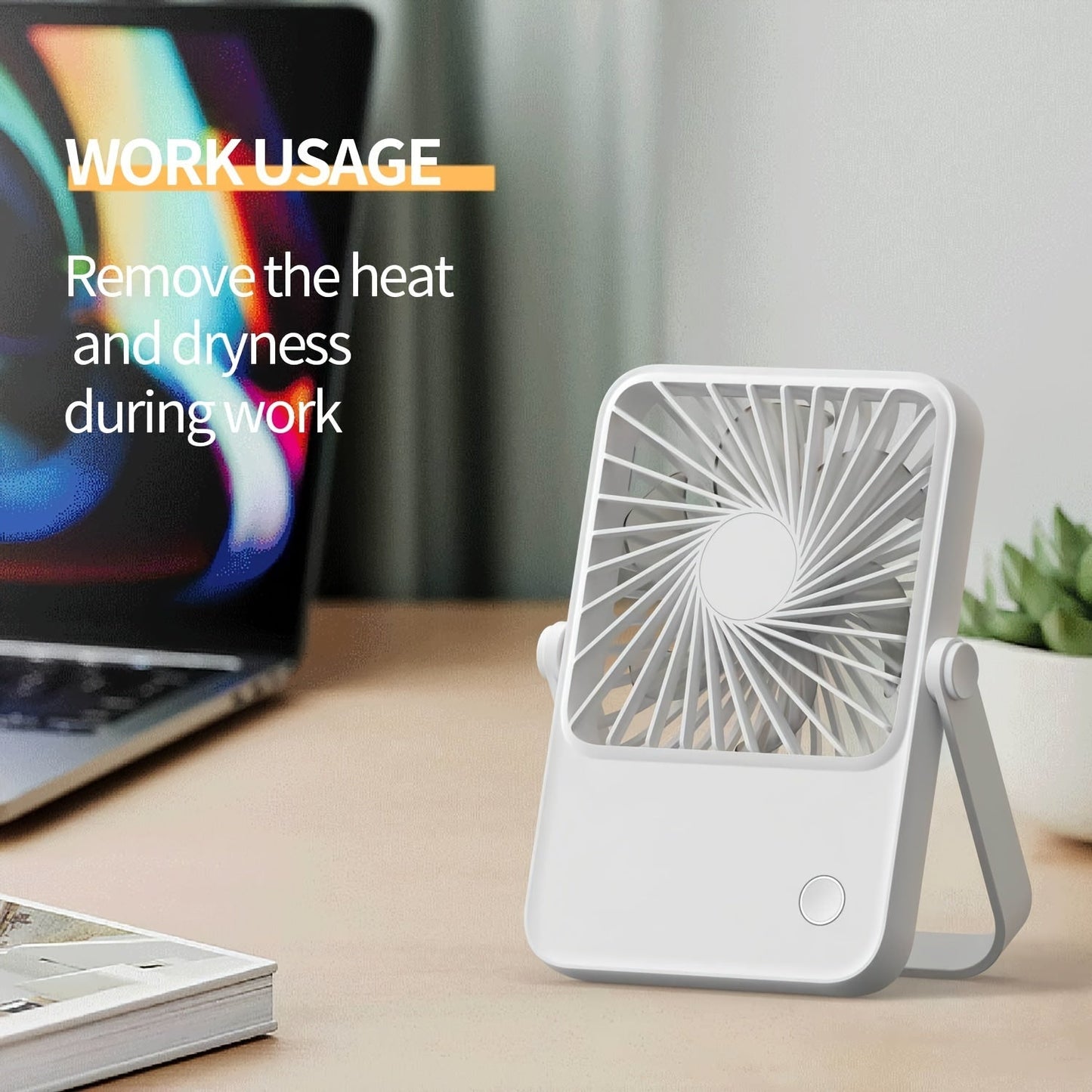 This battery-powered small desk fan measures 1pc and features a 360 ° free adjustable angle design. Enjoy 3 wind adjustable settings and ultra-quiet operation, making it perfect for home, office, travel, and outdoor use.