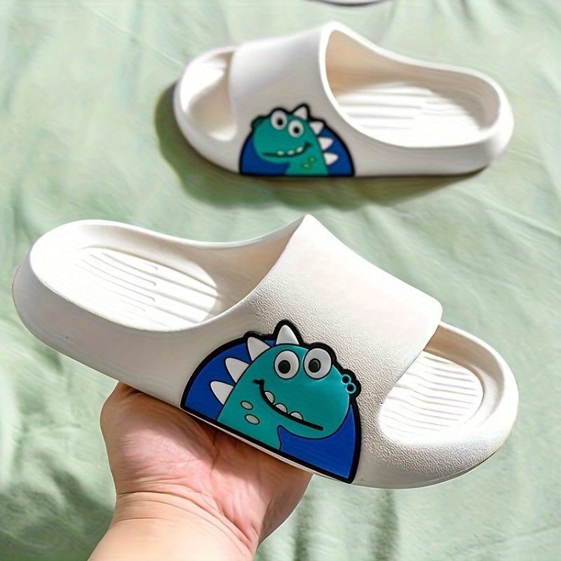 Cute cartoon open toe slippers for girls, lightweight and breathable for all seasons, perfect for indoor use at home or in the bathroom.