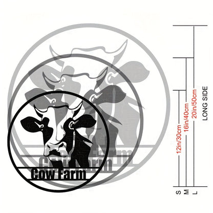 Металлическое настенное искусство коровы с настраиваемой табличкой с именем - персонализируйте свой деревенский декор, удобный дизайн для легкого подвешивания с включенным клеем без остатков, идеально подходит для любителей коров.