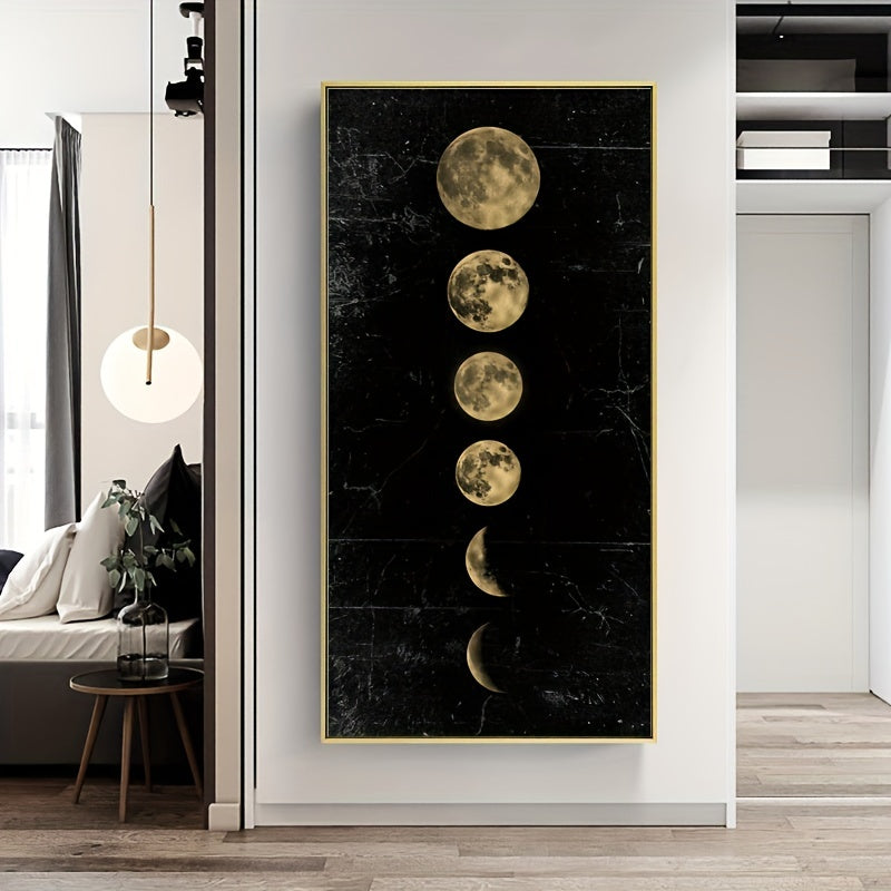 Minimalist eclipse of the moon canvas poster for living room or bedroom decoration, no frame included.