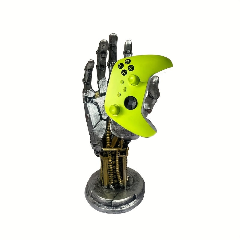 Futuristic Cyberpunk Mechanical Hand Gaming Controller Stand - Stylish Desktop Gamepad & Headphone Holder for Gamers, Easy to Clean, Perfect Room Decor and Gift Idea, Universal Fit, Great Ornamental Craft Piece