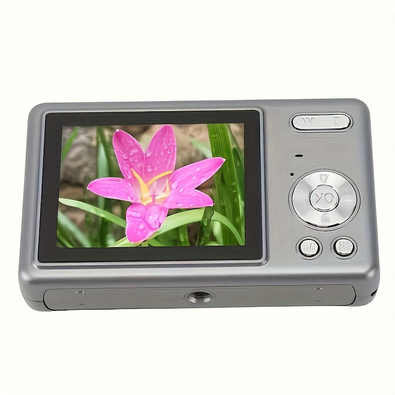 FHD 1080P vlog camera with auto-focus, 12 MP, 16x digital zoom, 2.4-inch TFT screen, portable for students.