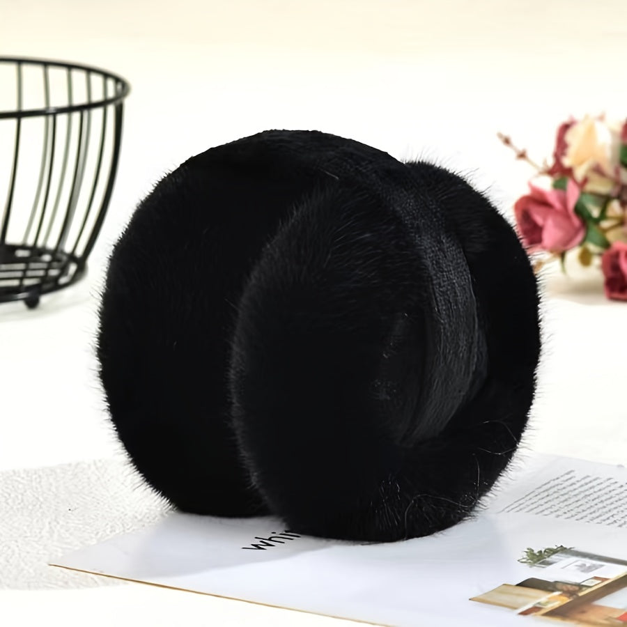 Cozy Foldable Earmuffs in Solid Colors for Winter - Thick, Coldproof, Stretchable Plush Ear Warmers for Women & Men