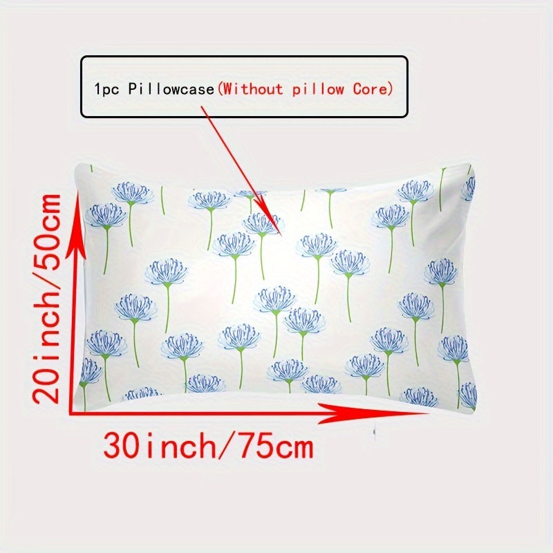 Soft envelope closure pillowcase made of 100% cotton, without core. Features flower and plaid patterns on breathable fabric with a thread count of 144TC. Ideal for main bedroom, guest room, or dorms. Perfect gift idea.