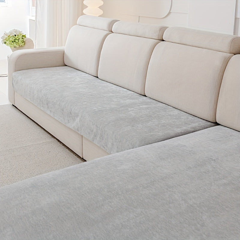 Chenille sofa protection pad set - pet-friendly, non-slip, scratch-resistant - machine washable polyester covers for various sofa sizes.