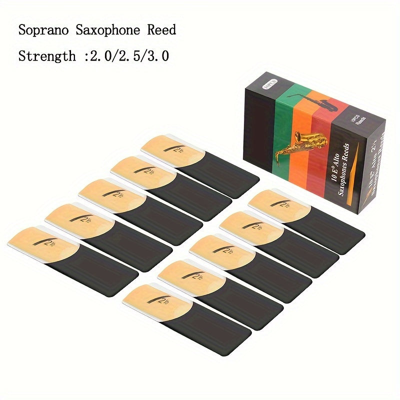 10-Pack MINGYQOU Saxophone Eb Whistle Blades, Hardness Options 2.0/2.5/3.0, Professional Accessories, Mixed Color Reed Board