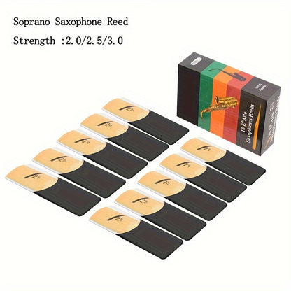 10-Pack MINGYQOU Saxophone Eb Whistle Blades, Hardness Options 2.0/2.5/3.0, Professional Accessories, Mixed Color Reed Board