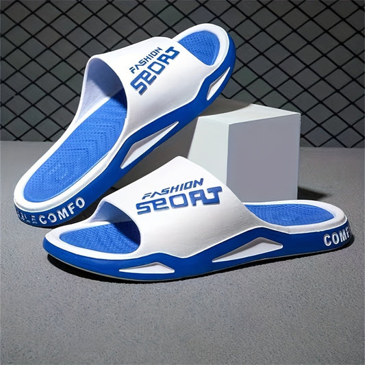 Men's comfortable open toe PVC slippers, perfect for indoor or outdoor wear all year round.