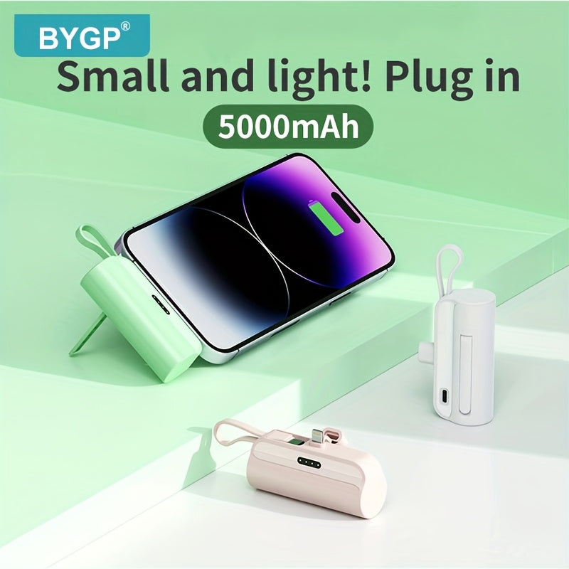 5000mAh portable power bank for iPhone/Samsung Galaxy/Android phones and digital devices, customizable gift option by BYGP.