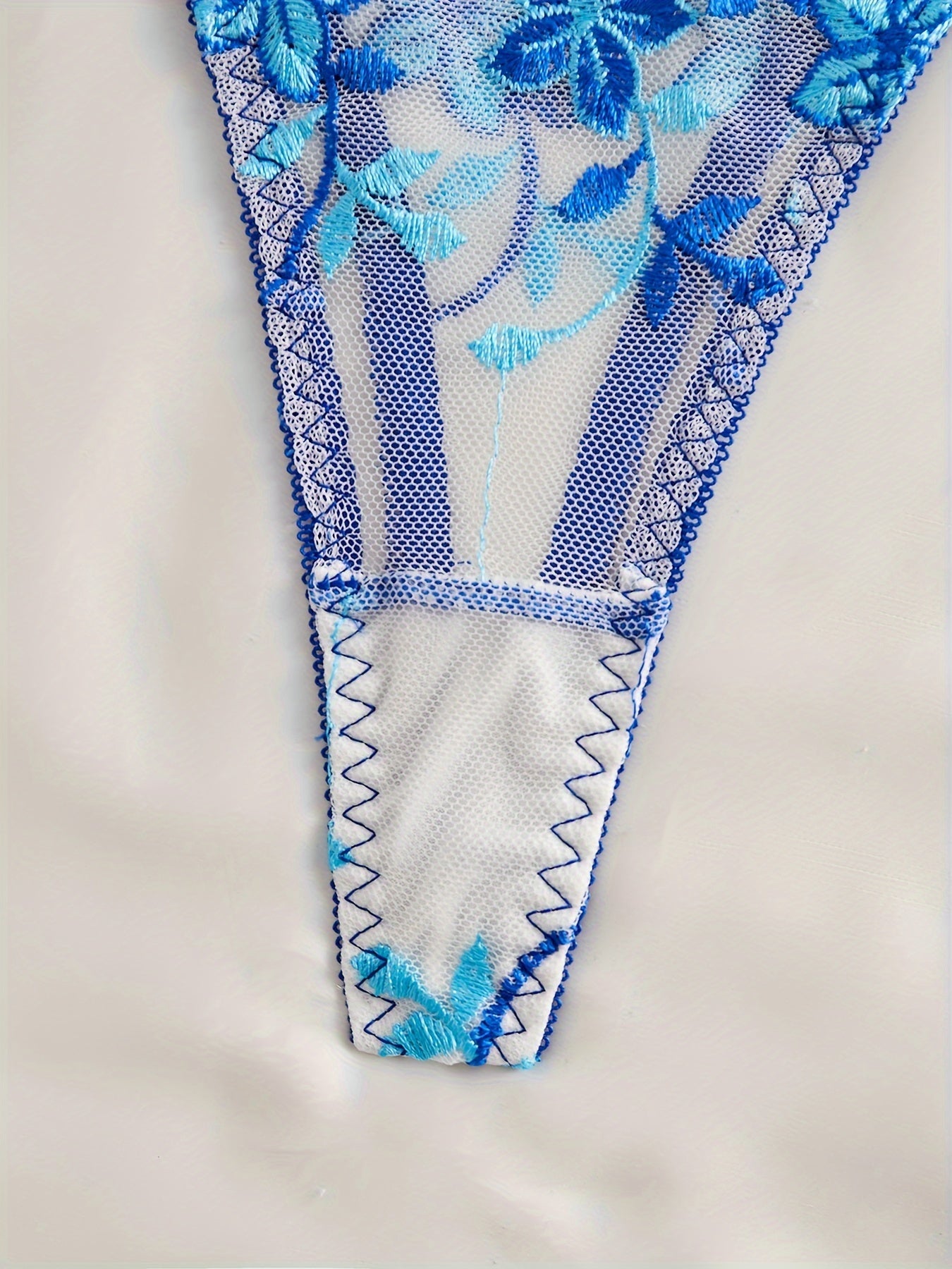 Floral lace bralettes and panties set with tie details, sexy sheer lingerie for women.