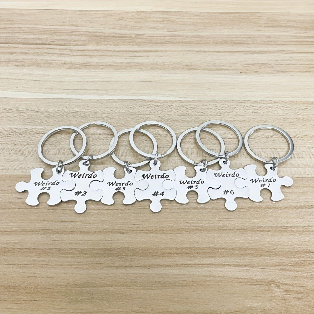 Set of 5, 6, 7, 8, 9, or 10 Engraved Best Friends Keychains - Made of Stainless Steel with Puzzle Design. Ideal for Graduation, Christmas, or any occasion to show appreciation to your BFFs or family. A symbol of enduring friendship that is suitable for