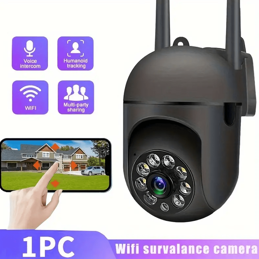 OIMLYO 1080P Dome HD WIFI Surveillance Camera with 355° Panoramic Surveillance, Motion Detection, Color Night Vision, Push Alerts, Two-Way Audio, Intelligent Motion Tracking, USB Power