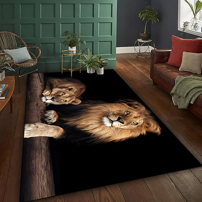 Upgrade your space with the exquisite 1pc Luxurious Crystal Velvet Area Mat featuring a stunning Double Lion Design. Made from anti-slip, machine washable polyester, this mat is perfect for the living room, bedroom, bathroom, or farmhouse decor.