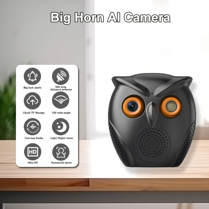 Get the 1pc Owl-Shaped WiFi Security Camera for indoor monitoring. This smart camera features night vision, 1080p HD resolution, and is USB powered. It is also compatible with smartphones, easy to install, and does not require batteries.