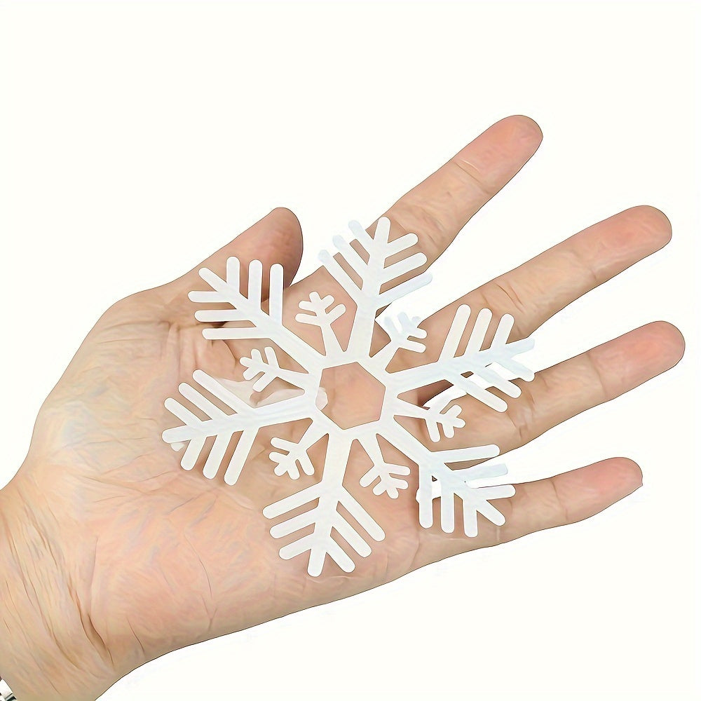 114 Snowflake Window Clings - Easy to Stick, No Power Required, Perfect for Christmas & Winter Décor